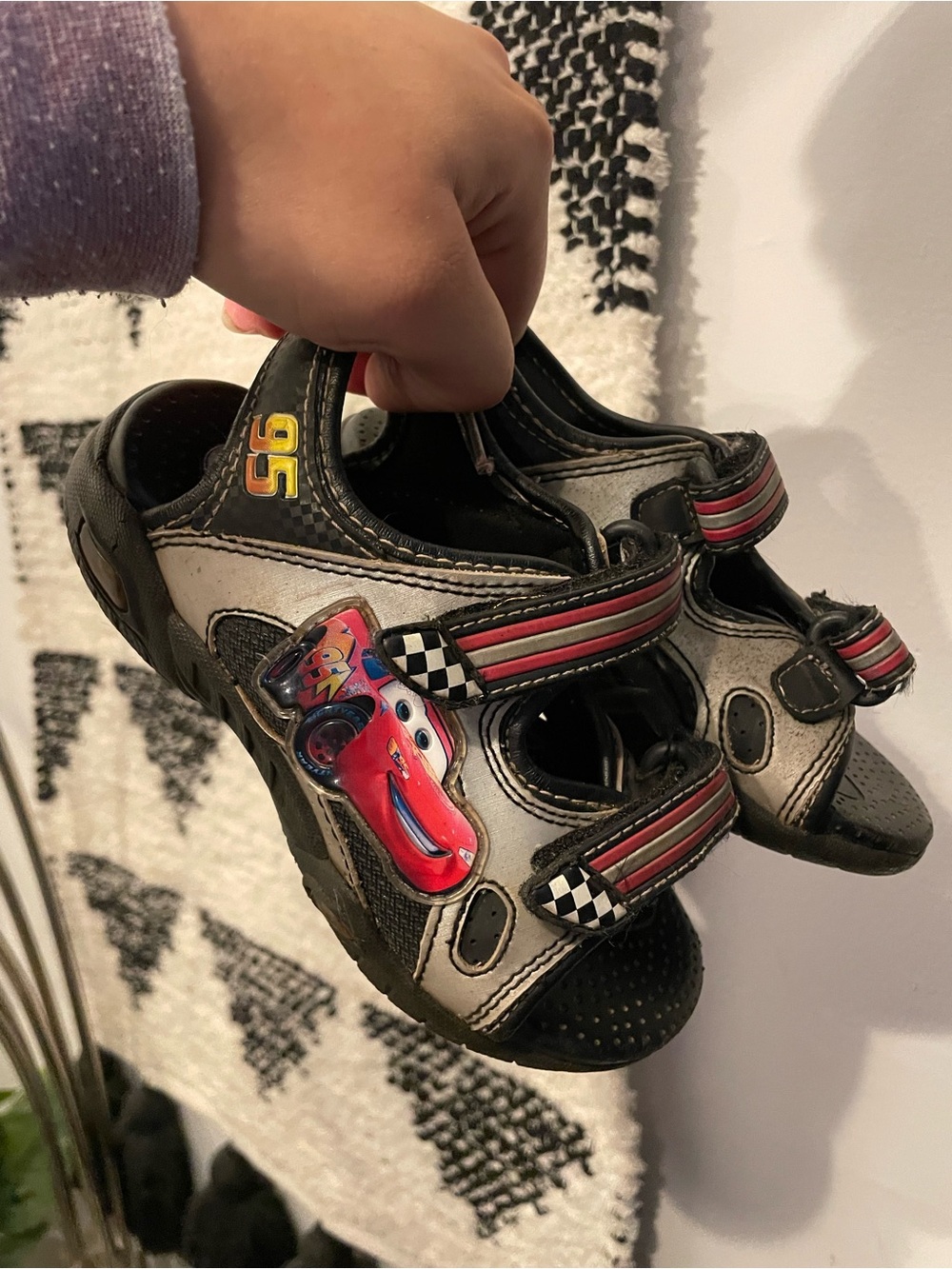 Disney Cars Black, Red and Silver Kids Sandals
